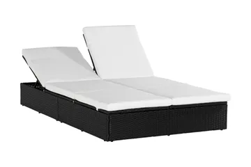 Dobbel Solseng Ochovi Justerbar - Svart/Hvit - Hagemøbler & utemiljø - Stoler & Lenestoler - Solsenger & solvogner