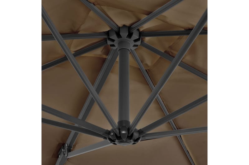 Hengeparasoll med aluminiumsstang 250x250 cm gråbrun - Brun - Solsenger & solvogner