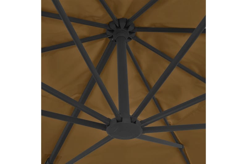 Hengeparasoll med aluminiumstang 400x300 cm gråbrun - Brun - Solsenger & solvogner