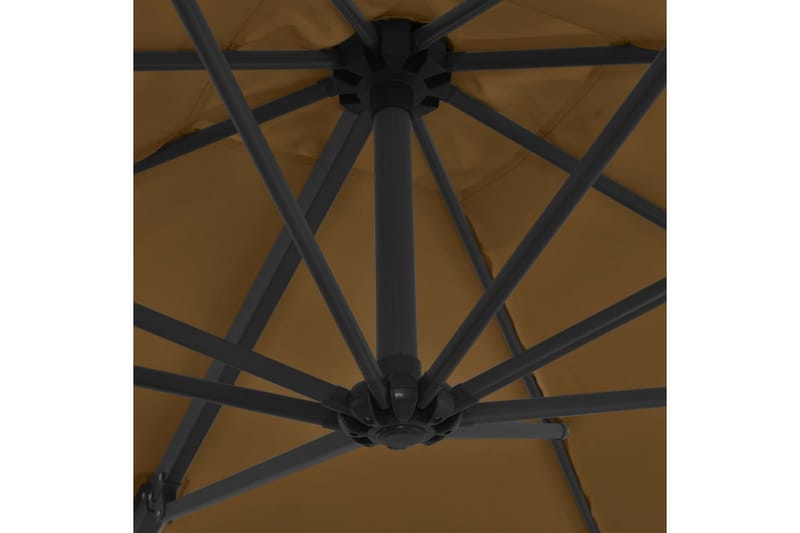 Hengeparasoll med stålstang 250x250 cm gråbrun - Brun - Solsenger & solvogner