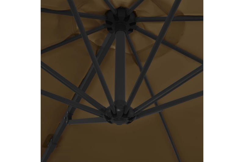 Hengeparasoll med stålstang 300 cm gråbrun - Brun - Solsenger & solvogner