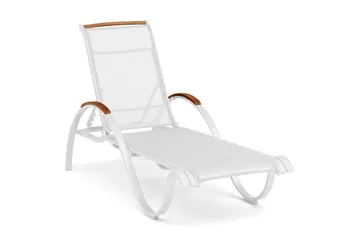 Hillerstorp Nydala solseng hvit/teak - Hillerstorp - Hagemøbler & utemiljø - Stoler & Lenestoler - Solsenger & solvogner