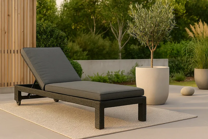 London Solseng Svart - Venture Home - Hagemøbler & utemiljø - Stoler & Lenestoler - Solsenger & solvogner