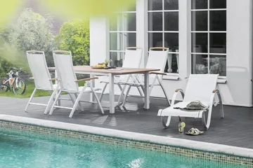 Nydala Solseng - Hvit/Teak - Hagemøbler & utemiljø - Stoler & Lenestoler - Solsenger & solvogner