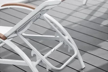 Nydala Solseng - Hvit/Teak - Hagemøbler & utemiljø - Stoler & Lenestoler - Solsenger & solvogner