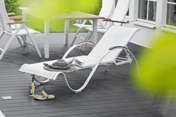 Nydala Solseng - Hvit/Teak - Hagemøbler & utemiljø - Stoler & Lenestoler - Solsenger & solvogner