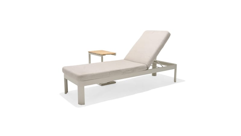 Portals Solseng med Pute 189 cm - Hvit/Tre - Hagemøbler & utemiljø - Stoler & Lenestoler - Solsenger & solvogner