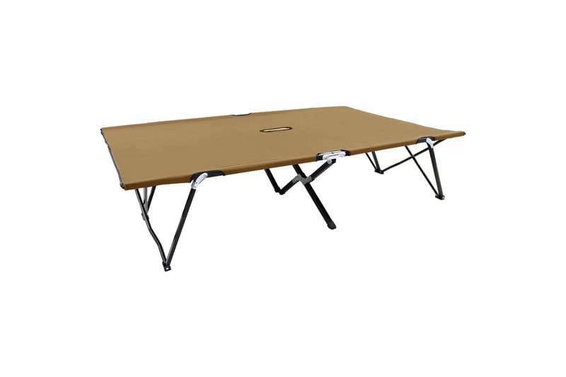 Sammenleggbar solseng for 2 personer gråbrun stål - Solsenger & solvogner Sammenleggbar solseng for 2 personer gråbrun stål - Solsenger & solvogner