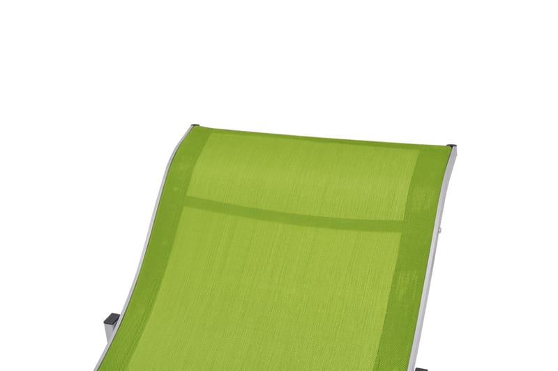 Sammenleggbare solsenger 2 stk grønn textilene - Solsenger & solvogner