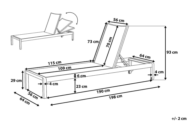 Solseng Fossato 64|198 Cm - Beige - Solsenger & solvogner