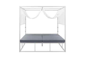 Solseng med sengehimmel Hvit/grå PALLANZA - Hvit - Hagemøbler & utemiljø - Stoler & Lenestoler - Solsenger & solvogner