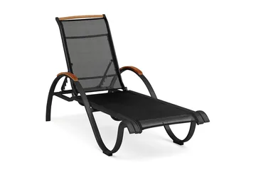 Solseng Nydala Svart/Teak - Svart/Teak - Hagemøbler & utemiljø - Stoler & Lenestoler - Solsenger & solvogner