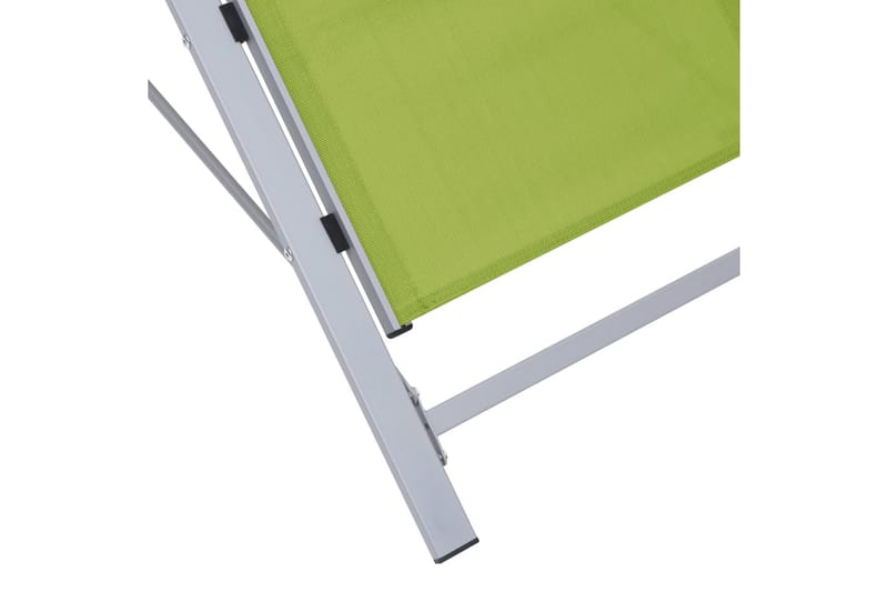 Solsenger 2 stk med bord aluminium grønn - grønn - Solsenger & solvogner