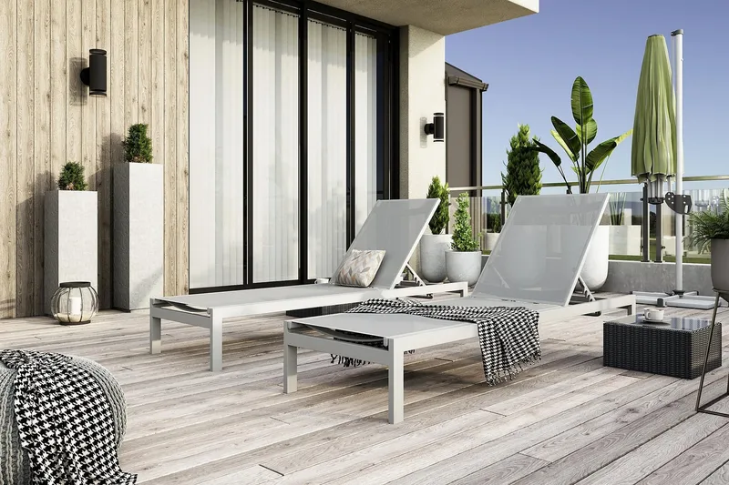 Tunis Solseng - Hvit - Hagemøbler & utemiljø - Stoler & Lenestoler - Solsenger & solvogner