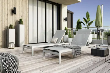 Tunis Solseng - Hvit - Hagemøbler & utemiljø - Stoler & Lenestoler - Solsenger & solvogner