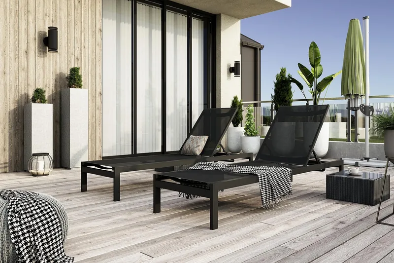 Tunis Solseng - Svart - Hagemøbler & utemiljø - Stoler & Lenestoler - Solsenger & solvogner