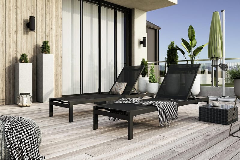 Tunis Solseng - Svart - Hagemøbler & utemiljø - Stoler & Lenestoler - Solsenger & solvogner