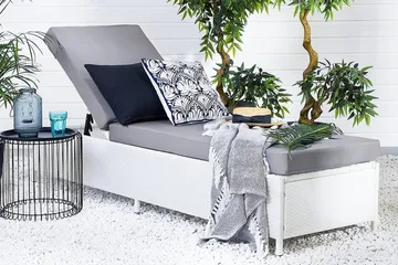 Turin Ii Solseng 65|201 Cm - Hvit - Hagemøbler & utemiljø - Stoler & Lenestoler - Solsenger & solvogner