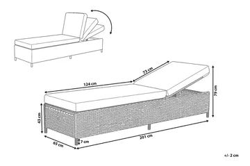 Turin Ii Solseng 65|201 Cm - Svart - Hagemøbler & utemiljø - Loungemøbler - Solseng