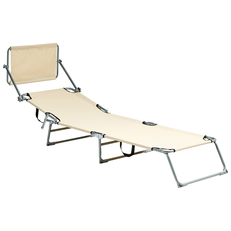 Solseng utendørs Foligno Stål - Beige/Sølv - Hagemøbler & utemiljø - Stoler & Lenestoler - Solsenger & solvogner