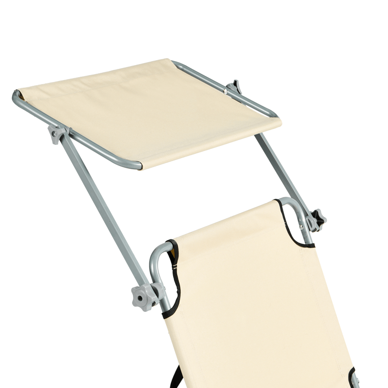 Solseng utendørs Foligno Stål - Beige/Sølv - Hagemøbler & utemiljø - Stoler & Lenestoler - Solsenger & solvogner