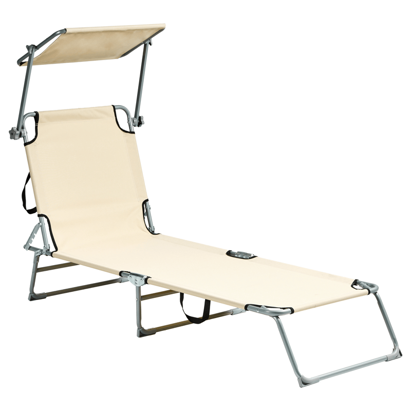 Solseng utendørs Foligno Stål - Beige/Sølv - Hagemøbler & utemiljø - Stoler & Lenestoler - Solsenger & solvogner