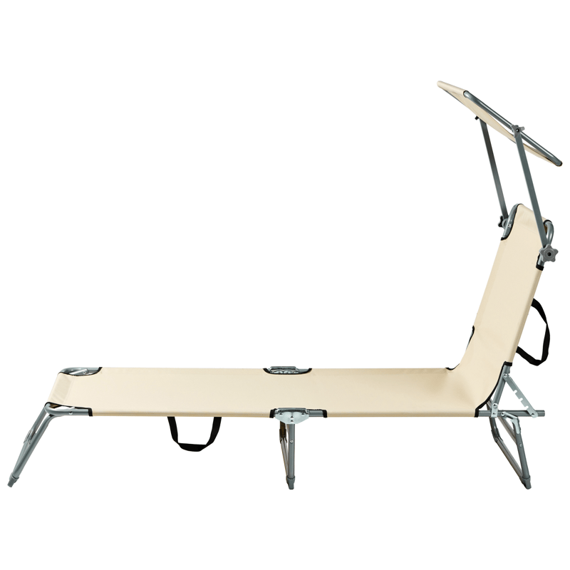 Solseng utendørs Foligno Stål - Beige/Sølv - Hagemøbler & utemiljø - Stoler & Lenestoler - Solsenger & solvogner