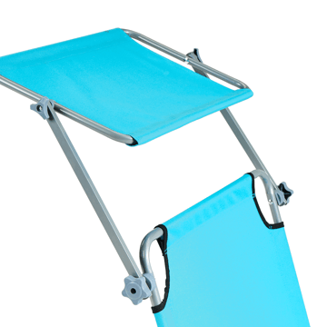 Solseng utendørs Foligno Stål - Blå/Sølv - Hagemøbler & utemiljø - Stoler & Lenestoler - Solsenger & solvogner