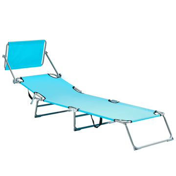 Solseng utendørs Foligno Stål - Blå/Sølv - Hagemøbler & utemiljø - Stoler & Lenestoler - Solsenger & solvogner