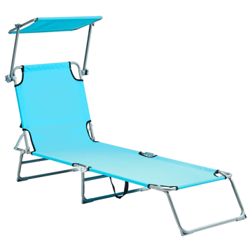 Solseng utendørs Foligno Stål - Blå/Sølv - Hagemøbler & utemiljø - Stoler & Lenestoler - Solsenger & solvogner