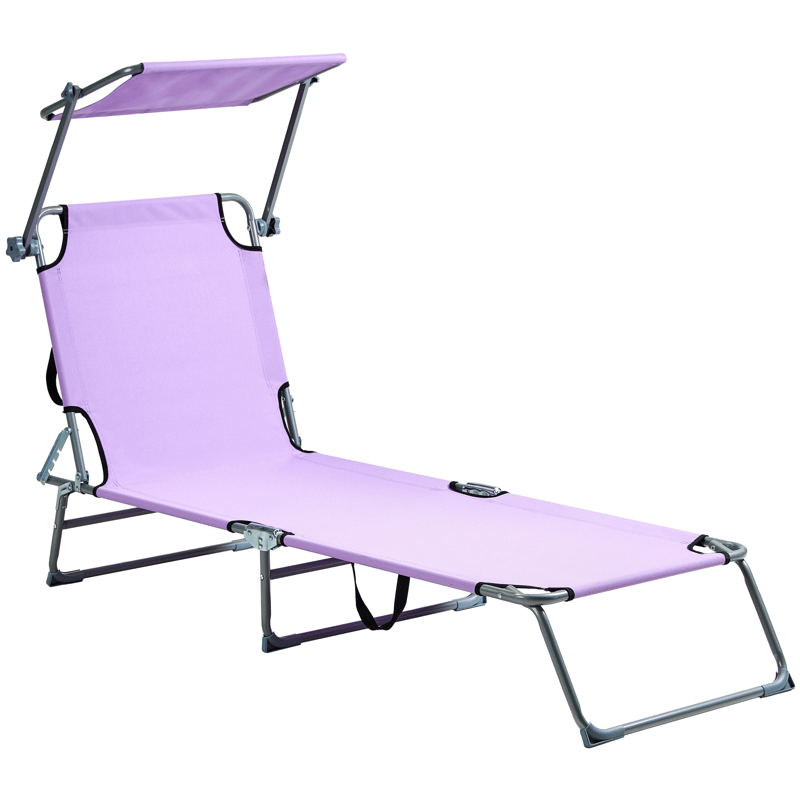 Solseng utendørs Foligno Stål - Fiolett/sølv - Hagemøbler & utemiljø - Stoler & Lenestoler - Solsenger & solvogner