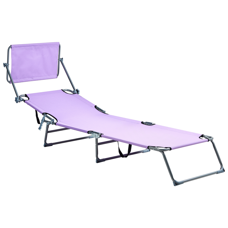 Solseng utendørs Foligno Stål - Fiolett/sølv - Hagemøbler & utemiljø - Stoler & Lenestoler - Solsenger & solvogner