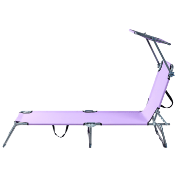 Solseng utendørs Foligno Stål - Fiolett/sølv - Hagemøbler & utemiljø - Stoler & Lenestoler - Solsenger & solvogner