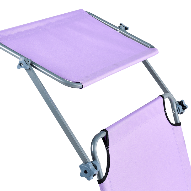 Solseng utendørs Foligno Stål - Fiolett/sølv - Hagemøbler & utemiljø - Stoler & Lenestoler - Solsenger & solvogner