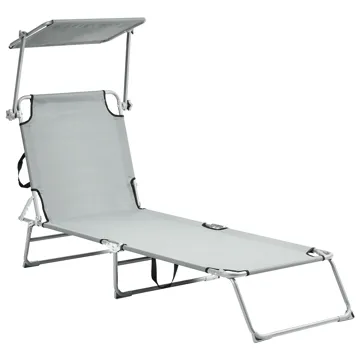 Solseng utendørs Foligno Stål - Grå/sølv - Hagemøbler & utemiljø - Stoler & Lenestoler - Solsenger & solvogner