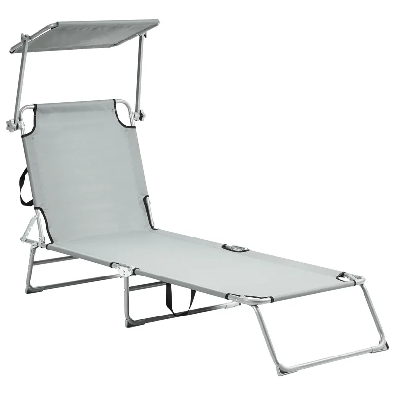 Solseng utendørs Foligno Stål - Grå/sølv - Hagemøbler & utemiljø - Stoler & Lenestoler - Solsenger & solvogner