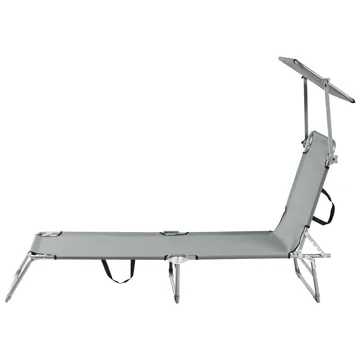 Solseng utendørs Foligno Stål - Grå/sølv - Hagemøbler & utemiljø - Stoler & Lenestoler - Solsenger & solvogner