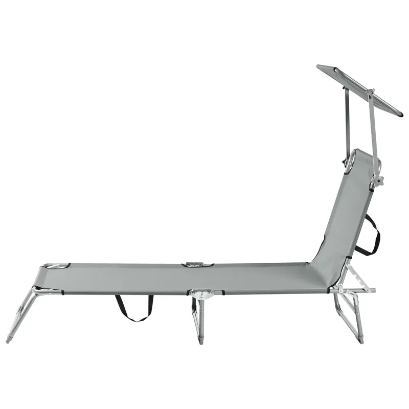 Solseng utendørs Foligno Stål - Grå/sølv - Hagemøbler & utemiljø - Stoler & Lenestoler - Solsenger & solvogner