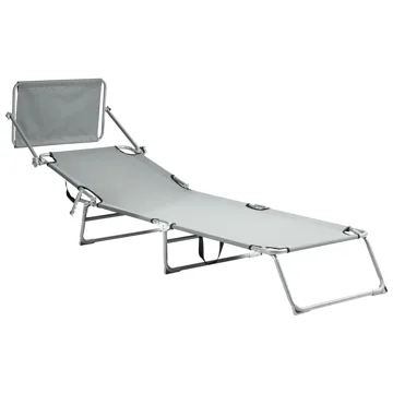 Solseng utendørs Foligno Stål - Grå/sølv - Hagemøbler & utemiljø - Stoler & Lenestoler - Solsenger & solvogner