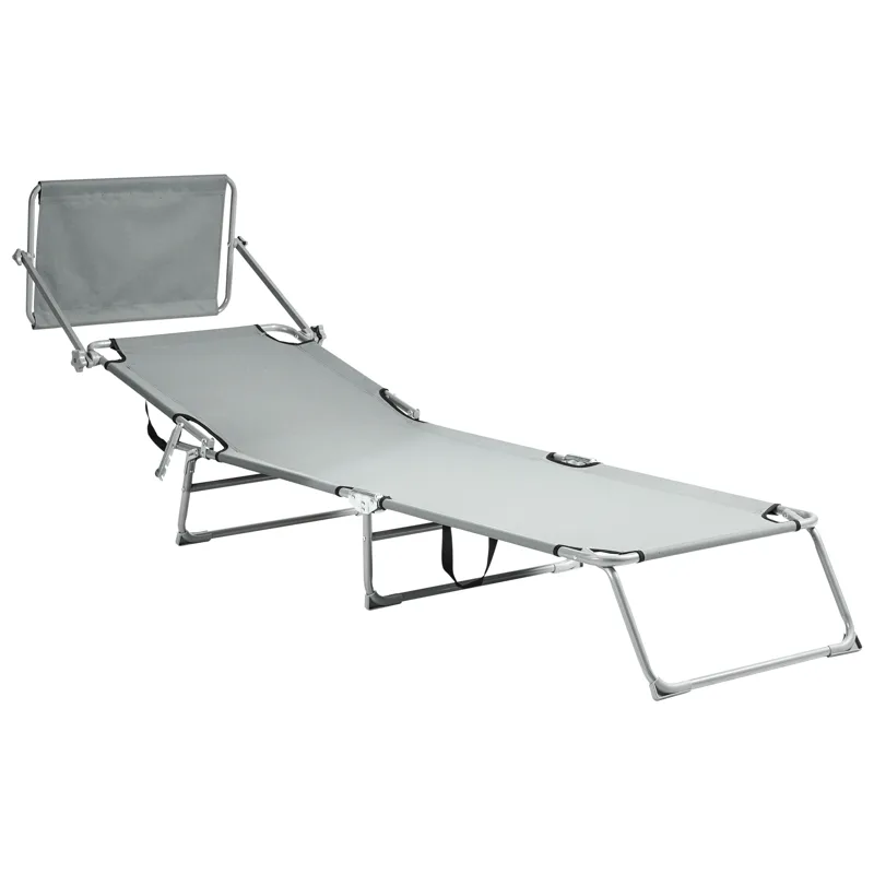 Solseng utendørs Foligno Stål - Grå/sølv - Hagemøbler & utemiljø - Stoler & Lenestoler - Solsenger & solvogner