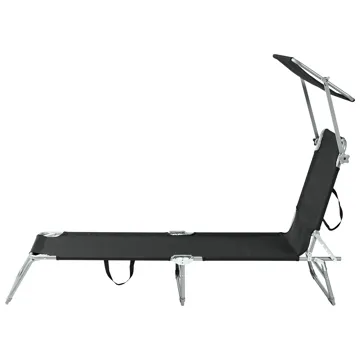 Solseng utendørs Foligno Stål - Svart/sølv - Hagemøbler & utemiljø - Stoler & Lenestoler - Solsenger & solvogner