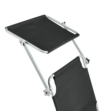 Solseng utendørs Foligno Stål - Svart/sølv - Hagemøbler & utemiljø - Stoler & Lenestoler - Solsenger & solvogner