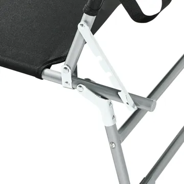 Solseng utendørs Foligno Stål - Svart/sølv - Hagemøbler & utemiljø - Stoler & Lenestoler - Solsenger & solvogner