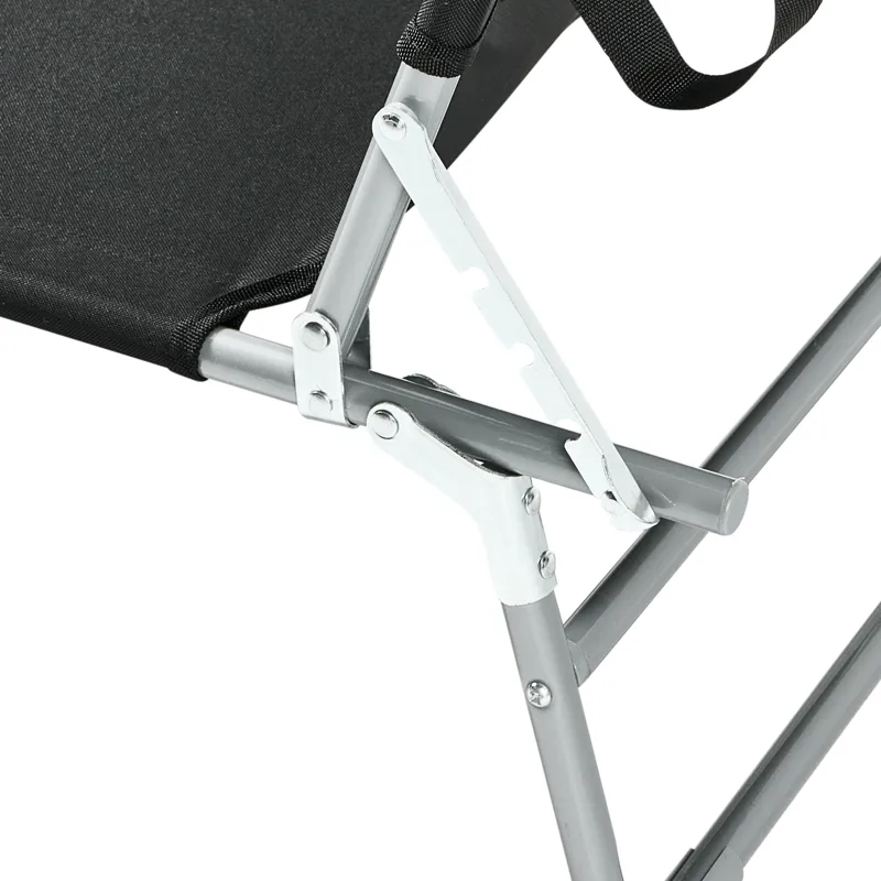 Solseng utendørs Foligno Stål - Svart/sølv - Hagemøbler & utemiljø - Stoler & Lenestoler - Solsenger & solvogner