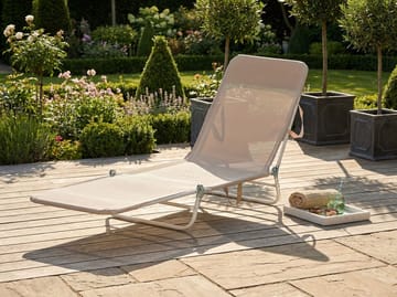 Solseng utendørs Kastoria - Beige/hvit - Hagemøbler & utemiljø - Stoler & Lenestoler - Solsenger & solvogner