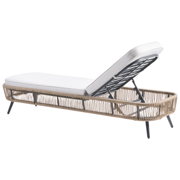 Solseng utendørs med pute Zeri kunstrotting - Beige - Hagemøbler & utemiljø - Stoler & Lenestoler - Solsenger & solvogner