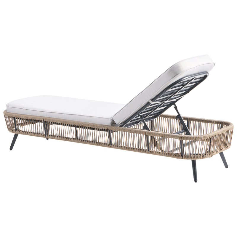 Solseng utendørs med pute Zeri kunstrotting - Beige - Hagemøbler & utemiljø - Stoler & Lenestoler - Solsenger & solvogner