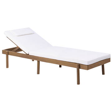 Solseng utendørs med pute Marcetelli akasietre - Brun/Hvit - Hagemøbler & utemiljø - Stoler & Lenestoler - Solsenger & solvogner