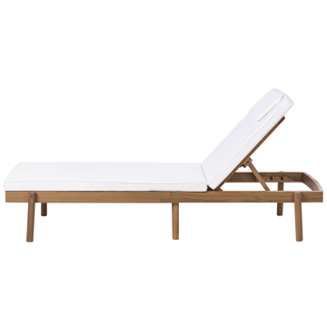 Solseng utendørs med pute Marcetelli akasietre - Brun/Hvit - Hagemøbler & utemiljø - Stoler & Lenestoler - Solsenger & solvogner