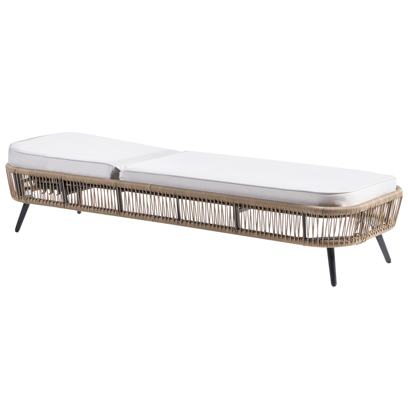 Solseng utendørs med pute Zeri kunstrotting - Beige - Hagemøbler & utemiljø - Stoler & Lenestoler - Solsenger & solvogner